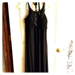 Floor length black dress
